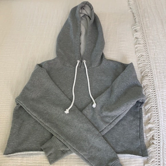 Fleece lined cropped sweatshirt